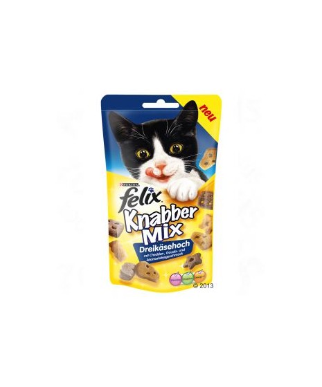 Felix Party Mix - chrupiące przysmaczki dla kota. Cheese Mix o smaku sera chedar, gouda i edam