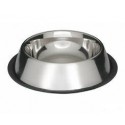 Miska metalowa ze stali nierdzewnej dla zwierząt. Pojemność 0,25L. Nie ślizga się dzięki gumowej podstawie.