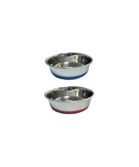 Miska metalowa ciężka ze stali nierdzewnej dla zwierząt. Z silikonową podkładką. Pojemność 0,45L
