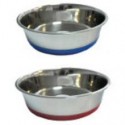 Miska metalowa ciężka ze stali nierdzewnej dla zwierząt. Z silikonową podkładką. Pojemność 0,45L