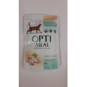 Saszetka dla kota OPTI MEAL 85g - Pyszna karma mokra z królikiem w białym sosie dla kociaka. Duża zawartość mięsa.