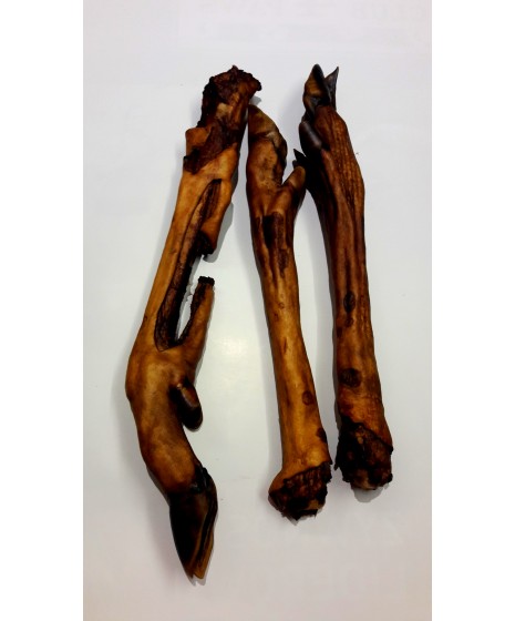 Noga z jelenia wędzona. Zupełnie naturalna przekąska dla pieska. Produkt POLSKI.  Długość około 25cm.