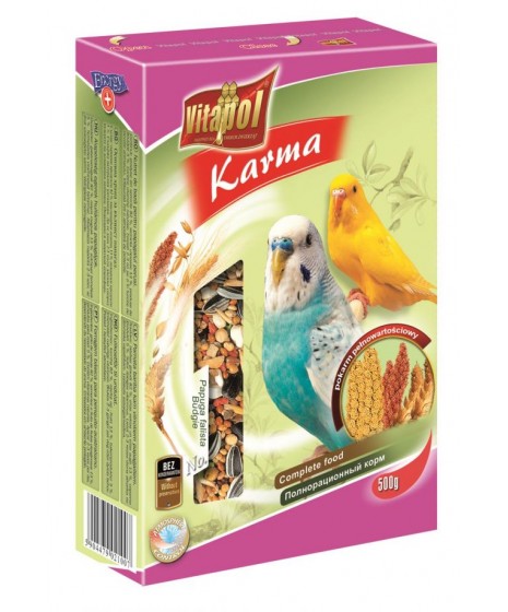 Papuga Falista VITAPOL - karma pełnoporcjowa. 500g. Mieszanka podstawowa do codziennego żywienia papużek falistych.