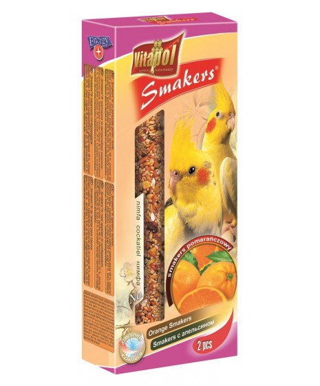 Papuga Nimfa VITAPOL - kolba podwójna. O smaku pomarańczy. 90g.