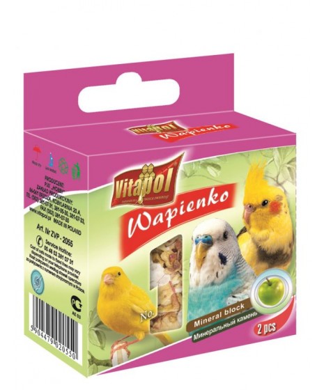 Wapno dla ptaków VITAPOL - kostka wapienna jabłkowa. 35g.
