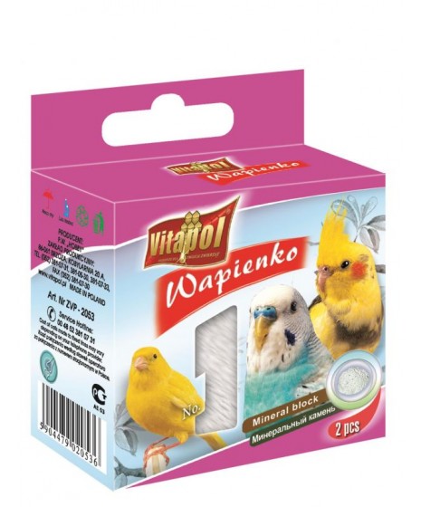 Wapno dla ptaków VITAPOL - kostka wapienna naturalna. 35g.