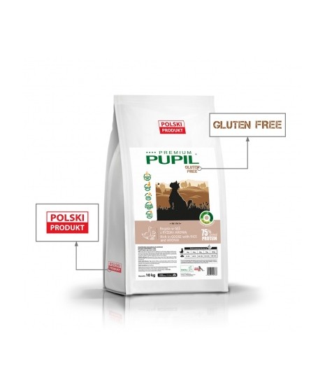 PUPIL GLUTEN FREE - karma sucha dla psa . Bogata w gęś z ryżem i aronią.