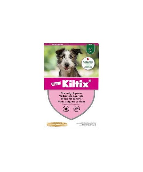 BAYER - Obroża przeciw pchłom i kleszczom KILTIX dla małych psów. 38cm.