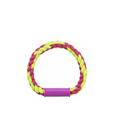 Zabawka SZNUR  do przeciągania okrągły. Dla psa. 100% bawełny. Z plastikowym uchwytem. TRIXIE.