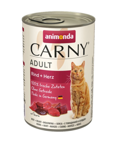 Animonda Carny - karma mokra w puszce dla kotów. 400g. Wołowina i serca.