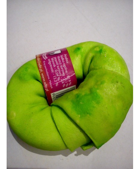 Ring z kurczaka 10/12,5cm. Gryzak dla psów ze skóry wołowej. Zapobiega powstawaniu kamienia nazębnego.