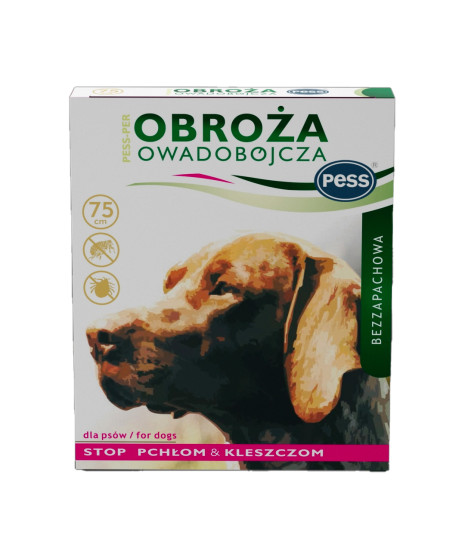 Obroża owadobójcza bezzapachowa PESS-PER przeciw pchłom i kleszczom 75cm dla psów.
