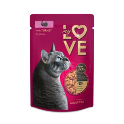 Saszetka dla kota MIAU 100g - Mokra karma z indykiem w aksamitnym sosie.