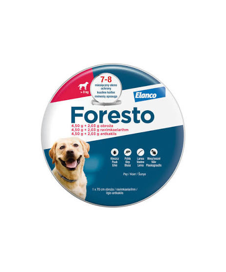 BAYER FORESTO - Obroża przeciwpchelna duża 70cm dla psów powyżej 8kg masy ciała.