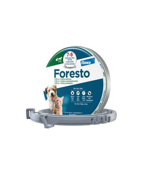 BAYER FORESTO Obroża przeciwpchelna mała 38cm dla psów i kotów do 8kg masy ciała.