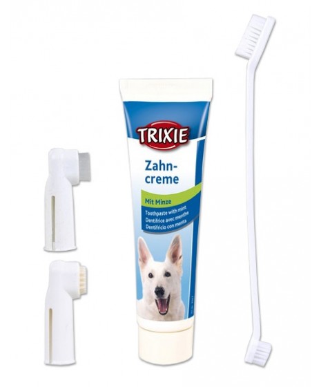 Pasta ze szczoteczkami do czyszczenia zębów dla psów. TRIXIE.