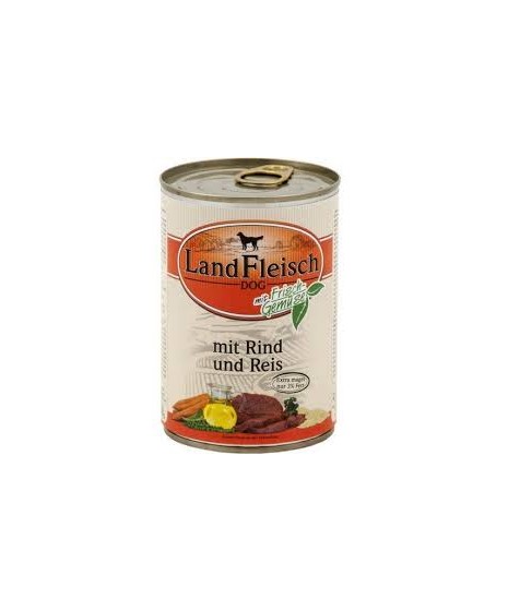 Puszka dla kota 400g LANDFLEISCH - mokra karma z wołowiną dla dorosłych kotów.