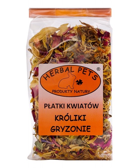 Zioła - płatki kwiatów dla królików, koszatniczek, szynszyli i świnek morskich. 30g.